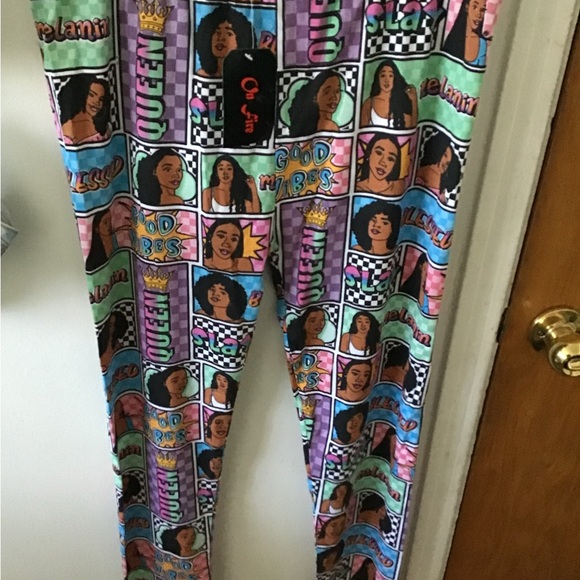 On Fire, NWT, pajama bottom loungewear, size 1X Melanin Queen - Picture 4 of 6